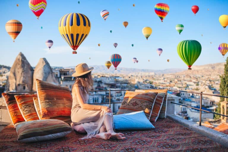 Turkish hot air balloon sunrise